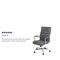 Flash Furniture High Back Gray/Chrome LeatherSoft Executive Swivel Chair GO-2286H-GR-GG - alternate 5